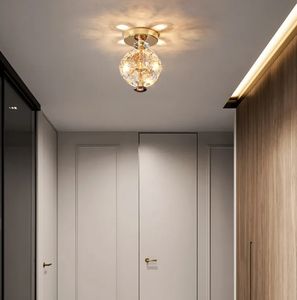 Gran oferta, luces de techo LED de cristal de lujo modernas, iluminación de celo, puerta de pasillo, porche, Base decorativa de acero inoxidable - Product Image 5