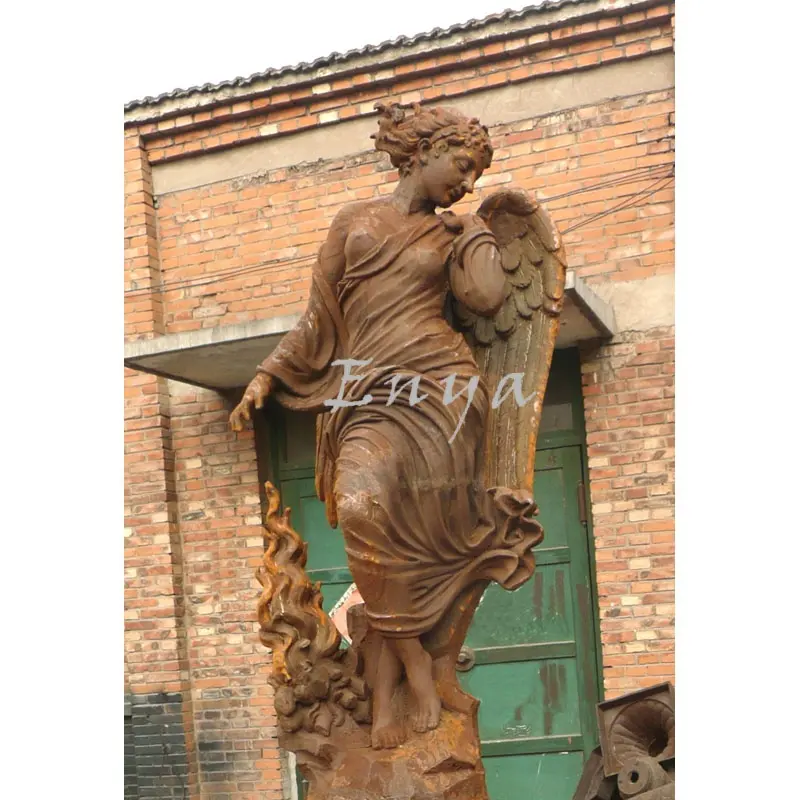 Rustic Metal Decorative Large Home   Garden life Size Goddess Angel Figurines Outdoor Lawn Statue Art sculpture