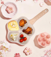 Poêle à frire antiadhésive de luxe tendance 2026, 5 trous, forme de fleur, style européen pour une cuisson efficace