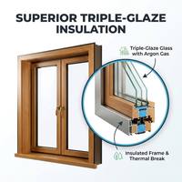 Ventanas de Doble Acristalamiento con Aislamiento Térmico y Acústico, Ventanas de Madera Revestidas de Aluminio, Marcos de Madera, Ventanas Abatibles de Madera