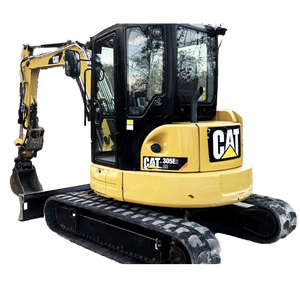 Mini-excavatrice d'occasion 5 tonnes CAT305, machine de construction Caterpillar 305, excavatrice sur chenilles d'occasion, accessoire tarière, certifiée CE - Product Image 1