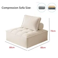Canapé modulaire moderne en velours Teddy à une place pour salon, ensemble de canapés sectionnels compressibles à une place