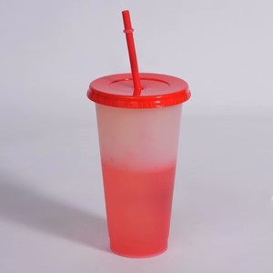 Bicchiere Magico Personalizzato Senza BPA da 16-24 oz, in Plastica Colorata, Riutilizzabile per <span class=keywords><strong>Acqua</strong></span> Fredda, Cambia Colore, con Coperchi <span class=keywords><strong>e</strong></span> Cannucce Inclusi - Product Image 6