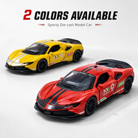 Modèle de voiture de sport miniature en alliage SF90 à l'échelle 1:36, version livery, jouet de course à rétrofriction avec roues mobiles pour enfants, vente en gros
