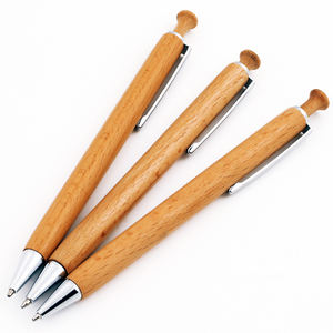ปากกาลูกลื่นไม้พร้อมคลิปโลหะความกว้างในการเขียน1.0มม. ใหม่เป็นมิตรกับสิ่งแวดล้อม - Product Image 1