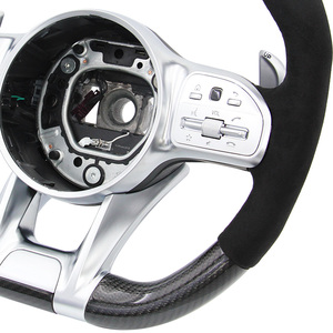 Volante de Alcantara de Carbono de Alta Calidad para <span class=keywords><strong>Mercedes</strong></span> <span class=keywords><strong>Benz</strong></span> W126 W163 W213 C43 A45 CLS63 - Product Image 4