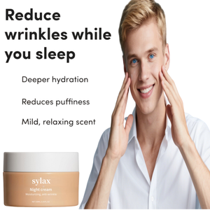 Crème anti-rides hydratante pour <span class=keywords><strong>homme</strong></span>, <span class=keywords><strong>hydratant</strong></span> facial à l'acide hyaluronique, beurre de karité, caféine, réduit les rides pendant le sommeil - Product Image 5