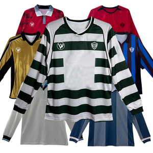 サッカークラブレトロサッカージャージークラシックスタイルビンテージサッカーtシャツ長袖レトロサッカージャージー1989-90 - Product Image 2