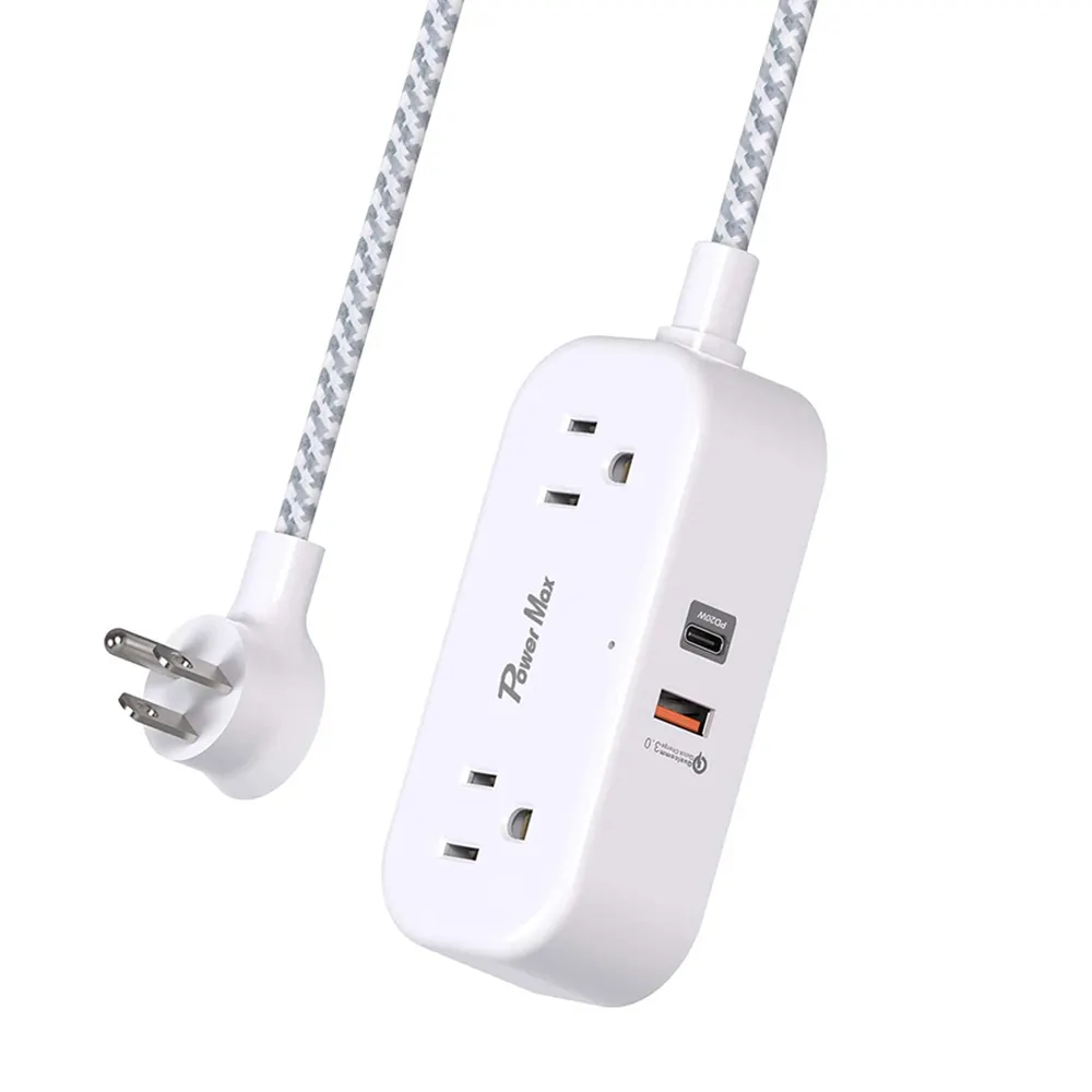 Hot Sale 2 Outlet Tragbare Steckdosen leiste mit 2 USB-Smart-Steckdosen steckern Wohnheim Room Essentials Netzteil buchse