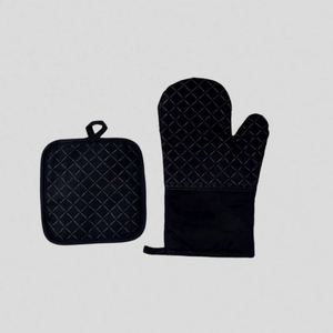 Gants de cuisine et protège-plats extra-épais de qualité supérieure, résistants à la chaleur, en coton avec design en silicone côtelé pour une utilisation en cuisine - Product Image 1