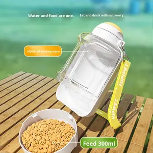 Vaso para mascotas de gran capacidad, dispensador de agua portátil para salidas de perros con comida, tazón de agua y comida todo en uno de plástico sólido - Product Image 3