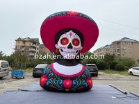 Tête de sorcière gonflable géante et colorée avec boucles d'oreilles, tête de crâne gonflable pour la décoration de fête d'Halloween