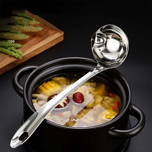 1PC Stainless Steel <b>Filter</b> <b>Oil</b> Spoon <b>Oil</b> Soup Separator Household Kitchen Cooking <b>Filter</b> Drain <b>Oil</b> Fat Separator - Product Image 4