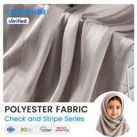 A7 Vente Chaude Tissu Satiné Respirant pour Enfants Léger à Carreaux et Rayures en Polyester pour Hijab Quotidien et Tenue Scolaire