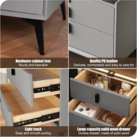 Table de chevet intelligente HomeMore moderne avec serrure à empreinte digitale, 3 tiroirs, pour projets hôteliers de luxe
