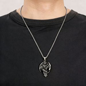 Yunnique – collier avec pendentif crâne de Dragon en acier inoxydable, bijoux unisexes de Style Punk pour hommes et femmes - Product Image 4
