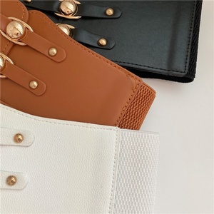 <span class=keywords><strong>Ceinture</strong></span> de taille élastique tendance pour femmes européennes et américaines, <span class=keywords><strong>large</strong></span> de 10 cm, boucle en alliage, longueur de 68 cm, mode transfrontalière, décoration de robe - Product Image 4
