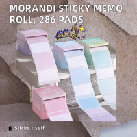 Autocollants de liste de tâches autocollants couleur Morandi, blocs-notes mignons, 286 feuilles, rouleaux de papier, notes, papeterie