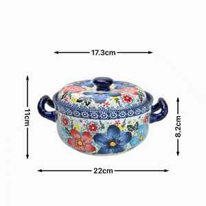 Mangkuk Sup Keramik Lukis Tangan Dengan Tutup Cocok Untuk Kumpul Keluarga, Hadiah, Pesta, Dll. Desain Ramah Lingkungan Kapasitas Besar - Product Image 3