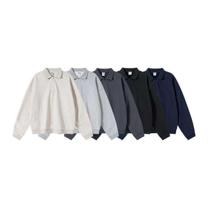 <span class=keywords><strong>Felpa</strong></span> Sportiva da Uomo 445g, <span class=keywords><strong>Polo</strong></span> di Lusso Pesante <span class=keywords><strong>con</strong></span> Colletto Rovesciato, Pullover in Pile Economico <span class=keywords><strong>con</strong></span> Logo Personalizzato Stampato - Product Image 1
