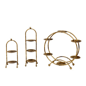 ชั้นวางขนมหวานหลายชั้นเหล็กสไตล์ยุโรป ถาดใส่มาการอง อุปกรณ์ประกอบงานแต่งงาน ของตกแต่งงานปาร์ตี้ ถาดเค้กวงกลม โต๊ะขนมหวาน - Product Image 1