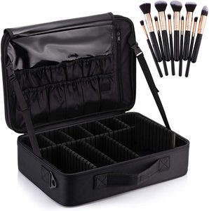 Thời trang lớn mỹ phẩm du lịch trường hợp màu đen PVC da với Dot mô hình dây kéo đóng cửa loại túi phong cách - Product Image 4