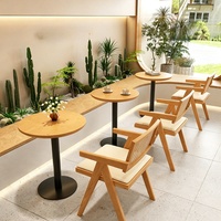 Meubles commerciaux très demandés, table et chaises de salle à manger en bois massif pour cuisine, café, restaurant