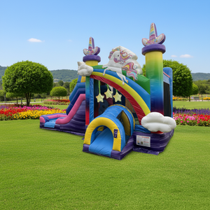 <span class=keywords><strong>Castillo</strong></span> Inflable Unicornio Arcoíris con Tobogán, Área <span class=keywords><strong>de</strong></span> Juegos Interior para Niños - Product Image 2