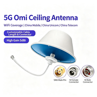 Antenne dôme omnidirectionnelle verticale 5G intérieure durable à gain élevé 806-3700 MHz 5 dBi N Mâle ou Femelle SMA pour amplificateur de signal/répéteur