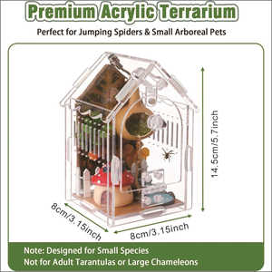 Caja de Cría Magnética Plegable Ecológica de Acrílico de Alta Transparencia Reutilizable y Duradera de Forma Rectangular para Cangrejos Ermitaños, <span class=keywords><strong>Mantis</strong></span> y Ciervos - Product Image 2