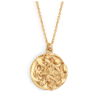 Collier avec pendentif pièce zodiacale plaqué or 18 carats, breloque 12 constellations, chaîne à maillons pour femme, bijoux astrologiques - Product Image 2