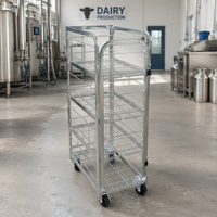 Chariot à lait empilable pour caisses de produits laitiers, chariot à lait direct usine pour l'industrie alimentaire et laitière