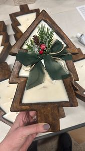 Candela <span class=keywords><strong>di</strong></span> <span class=keywords><strong>Natale</strong></span> LANJO in Ciotola <span class=keywords><strong>di</strong></span> Legno Grande, Profumata con Essenze Natalizie - Product Image 3