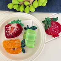 YJL NOUVELLES Pinces à Cheveux en Acétate Série Fruits Sucrés Fraise Grenade pour Femmes, Accessoires de Mode Coréens pour Filles