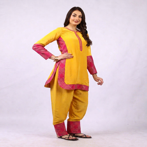 Vêtements ethniques haut de gamme, ensemble élégant 2 pièces en cordon avec travail Gotta, magnifique tenue pour femmes pour les occasions spéciales - Product Image 1