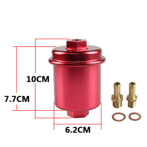 ตัวกรองน้ำมันเชื้อเพลิงรถยนต์ 62 มม. อะลูมิเนียมสีแดงพร้อมเกลียว M12 X 1.25 สำหรับการเปลี่ยนและซ่อมแซม - Product Image 5