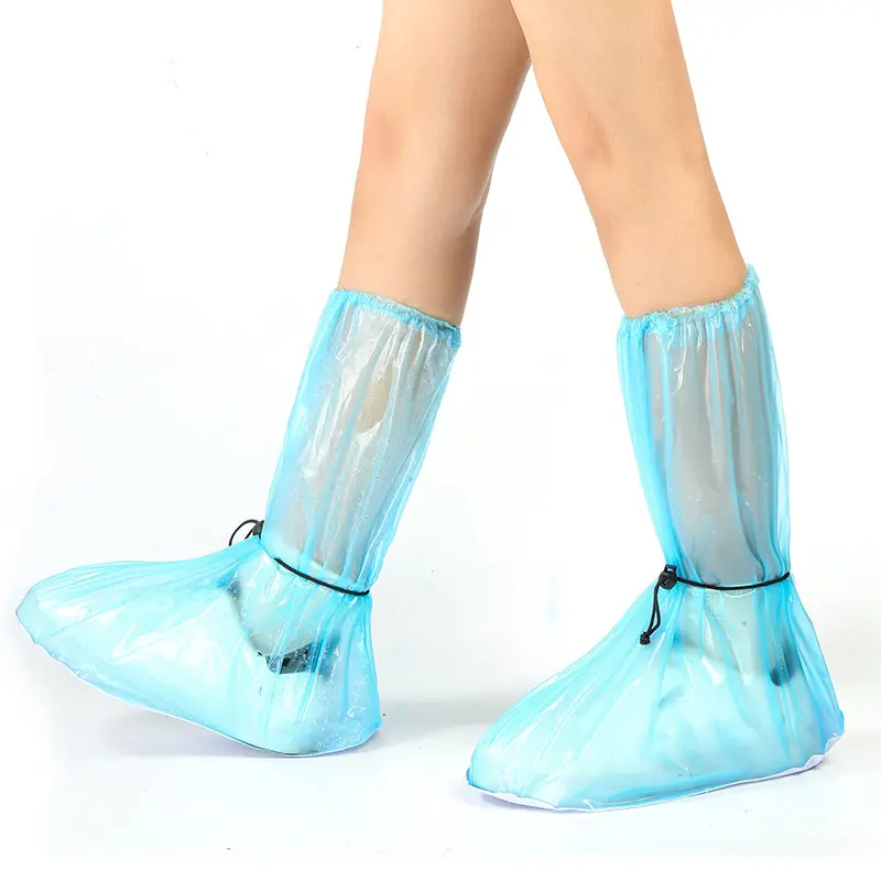 गैर डिस्पोजेबल लंबे समय से उच्च ट्यूब विरोधी पर्ची लोचदार बकसुआ निविड़ अंधकार रबड़ के जूते पीवीसी बारिश शू कवर जूते