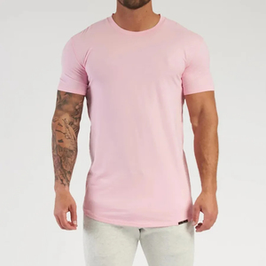 T-shirt rose de haute qualité Gym respirant à manches courtes T-shirts unis 100% coton T-shirts pour hommes - Product Image 1
