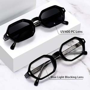 Gafas de Sol Hexagonales con Logotipo Personalizado, Estilo Retro 2025, con Remaches, Protección UV400, Montura Pequeña, para Hombre y Mujer - Product Image 3