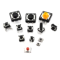 Kit Surtido DIY SMD DIP 2*4 3*6 4*4 6*6 12*12, 125 Piezas, 25 Tipos/lote, Microinterruptores, Botones Pulsadores, Interruptores Táctiles, Mini Interruptores de Hoja de Reinicio