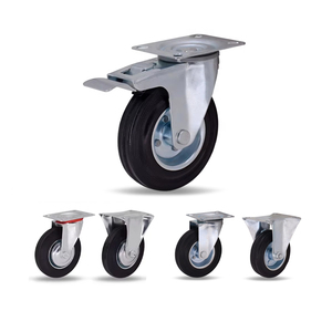 12m Gewinde Stoßdämpfende Rollen Lagerwagen Trolley Schwenkbar Schwarz TPR Gummi 75x23 Industrielle Lenkrolle - Product Image 2