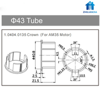 Adaptador de Corona de 43mm para Persianas Enrollables, Accesorios de Accionamiento para Tubo de Plástico de 35mm, para Motor, Uso Moderno en Sala de Estar y Oficina