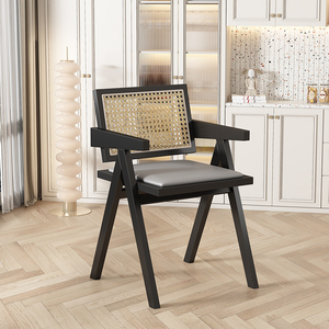 Replica di Sedia in Rattan Stile Vintage: Poltrona <span class=keywords><strong>Pierre</strong></span> in Rattan con Braccioli, Sedia da Pranzo Nordica in Rattan, Poltrona da Salotto - Product Image 4