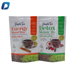 Tea Packaging Bag Wholesale Mylar Tea Leaf Plastic Packaging Pouches Aluminum Foil Custom Tea Bag With Zipper