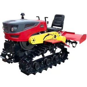 Tracked Rotary Tiller Hot Sale Power 25hp Tracked Ride type rotary cultivator Cultivator Rotary Tiller Cultivator