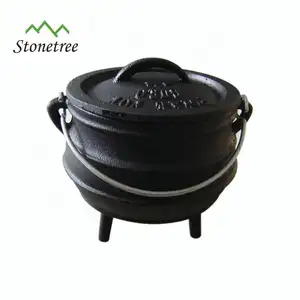 Caldero de hierro fundido de aceite vegetal de tres pies de Sudáfrica/ollas potjie