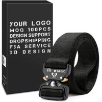 8265 ceinture tactique mode toile Nylon homme OEM image Logo Style boucle en plastique ceinture en Nylon