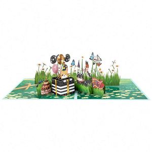 Carte de vœux artisanale en papier 3D, papillon, chat, cartes pop-up pour maman, fille, enfants, anniversaire - Product Image 4