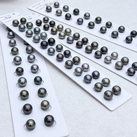 Nouveautés Muses Jewels - Perles noires de Tahiti de forme ronde de 9 mm à 12 mm - Perles d'eau de mer naturelles - Assorties pour la fabrication de bijoux - Perolas