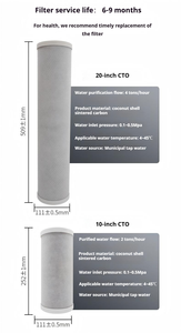 Giá rẻ giá 4.5 "X10/20" nén <span class=keywords><strong>Carbon</strong></span> 1/5 micron CTO lớn màu xanh nước lọc <span class=keywords><strong>Cartridge</strong></span> Lọc yếu tố - Product Image 2